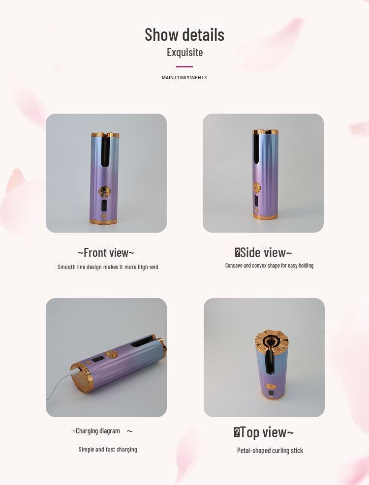 Wireless Portable Automatic Curling Iron – Negative Ion, Hair-Safe, for Big Waves