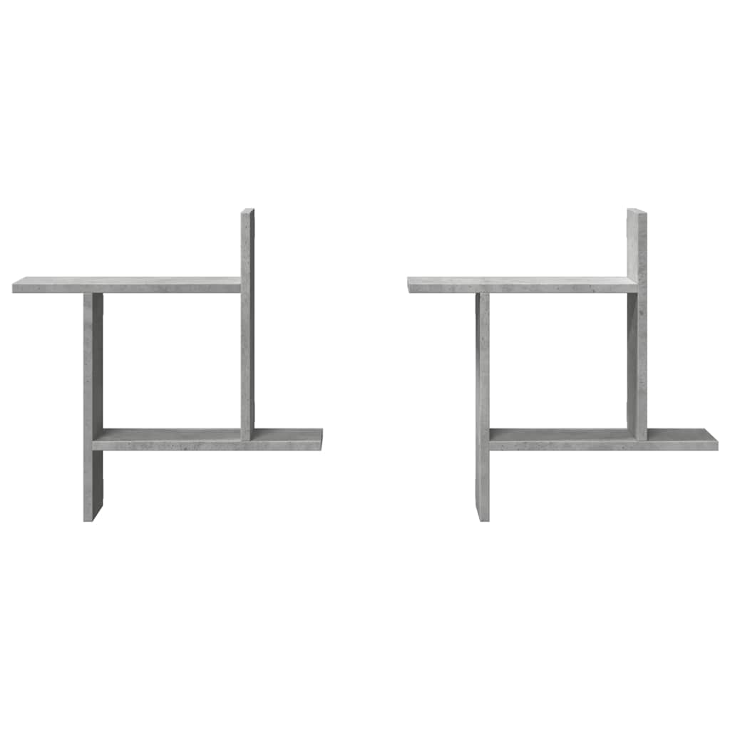 Wall Shelves 2 pcs. Concrete Grey 50 x 12 x 50 cm Engineered Wood
