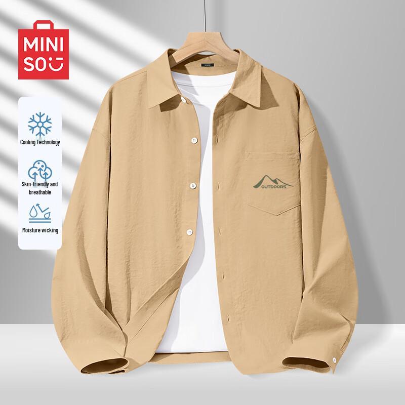 MINISO Men s Lapel Long Sleeve Casual Shirt 3XL