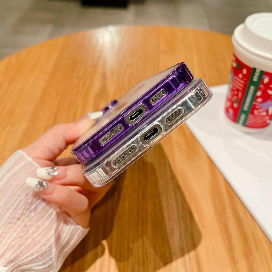 Frosted Magnetic Wireless Charging Phone Case for iPhone 16 Pro Max 16 Plus 16 iPhone 15 14 13 12 11 XR Translucent Colored Frame Shockproof Cover