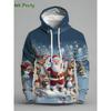 3D Print Sweatshirts Funny Santa Claus Graphic Harajuku Hoodies Blouse Men's Clothing