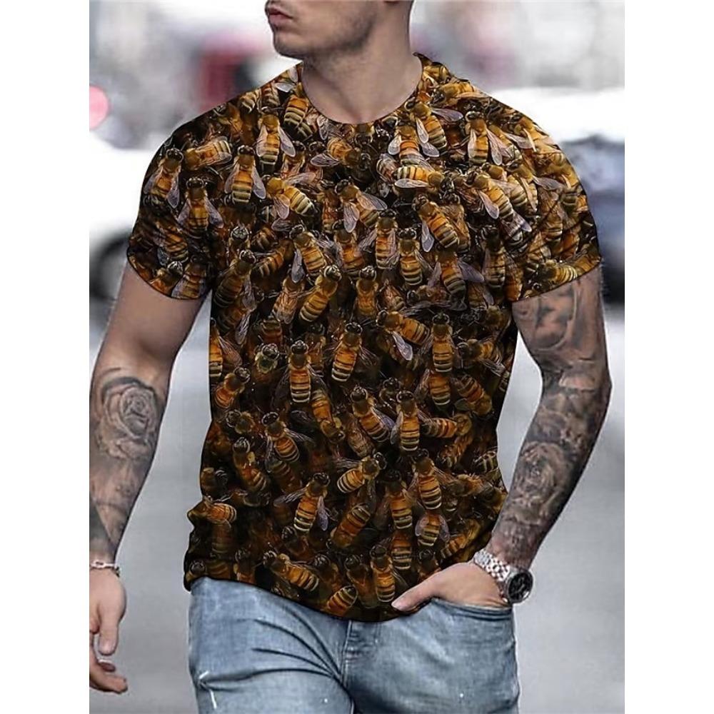 Men's Unisex Bee Graphic Prints Shirt T Shirt Tee Short Sleeve T Shirt 3D Print Crew Neck Shirt Designer Casual Big and Tall Daily Holiday