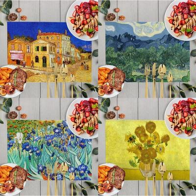 Olejomalba Umění Podložka pod talíř Van Gogh Slunečnice Venkovský Styl Tištěný Jídelní Stůl Nádobí Izolační Podložka Domácí Dekorace