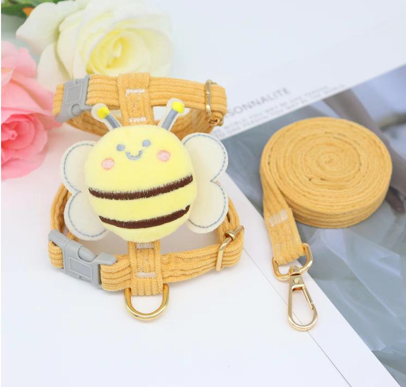 New Style Hot Selling Cat-Proof Soft Adjustable Vest Harness Easy Breathable Anti-Break Chest Strap Leash with Animal Pattern