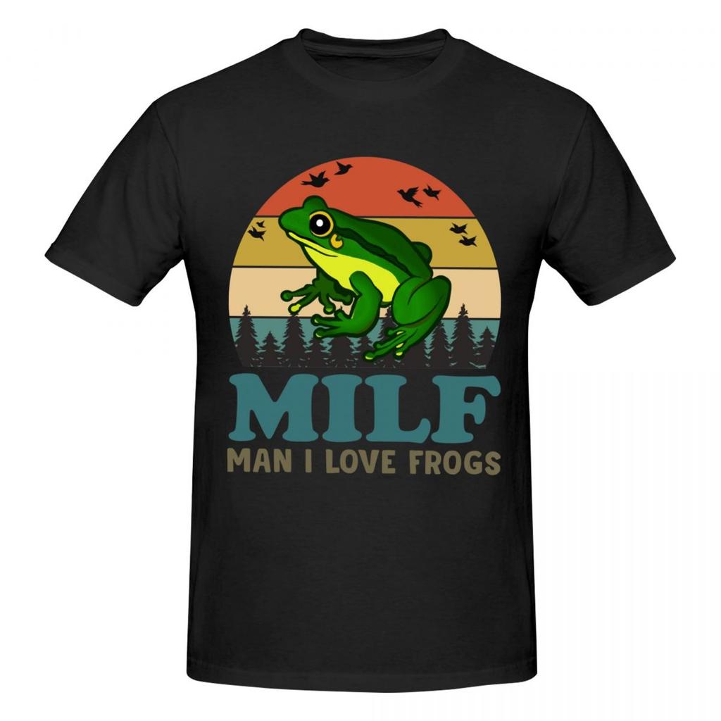 Unisex Awesome MILF Unisex I Love Frogs T Shirt Vintage Big Size Cotton Sleeve Custom Shirts