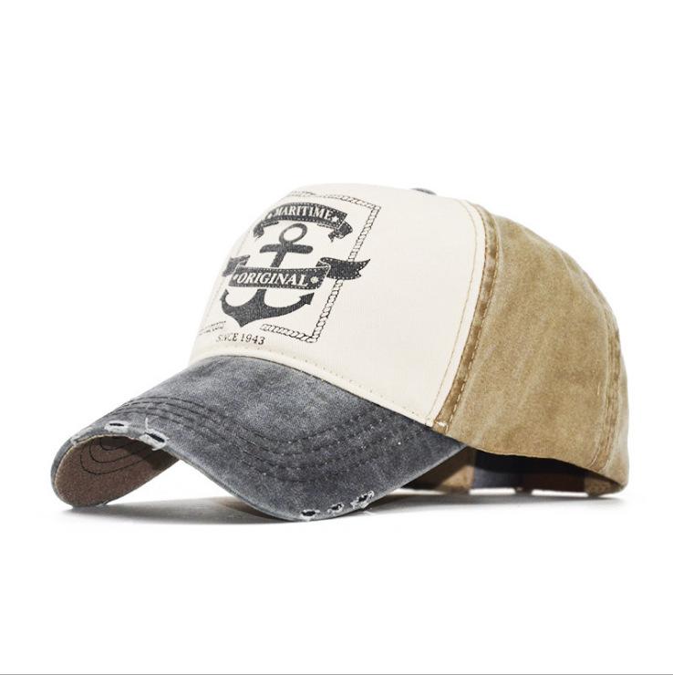 Vintage Distressed Baseball Cap "Jewel Shine" Print Washed Cotton Dad Hat