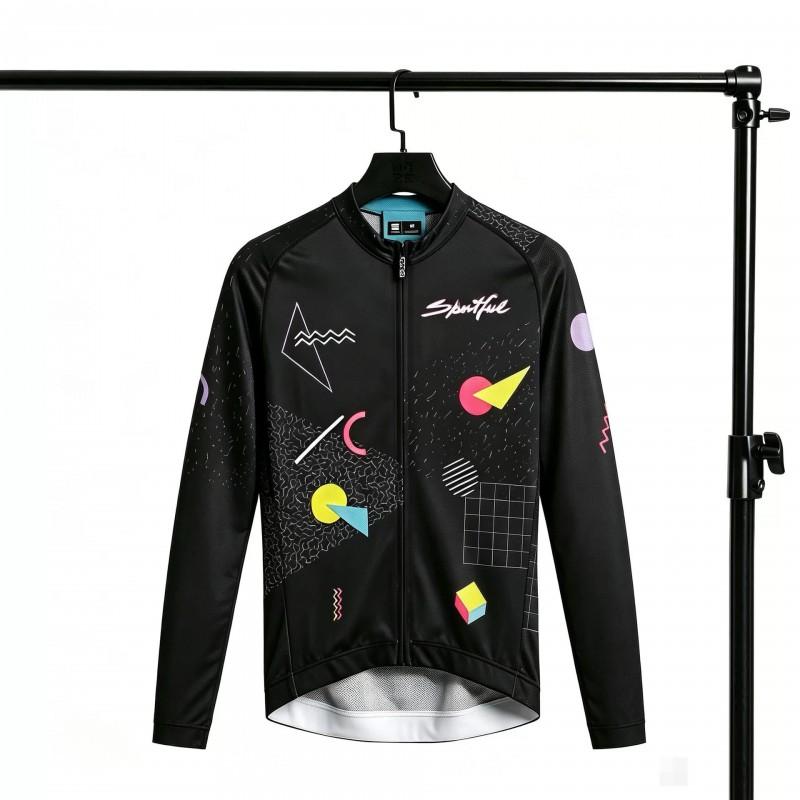 Men Women Retro Memphis Pop Geometric Cycling Jersey Short Sleeve Breathable Quick Dry Road Bike Shirt