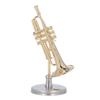 Miniature Trumpet Durable Brass Exquisite Design Romantic Vibes Mini Trumpet Model with Stand Case
