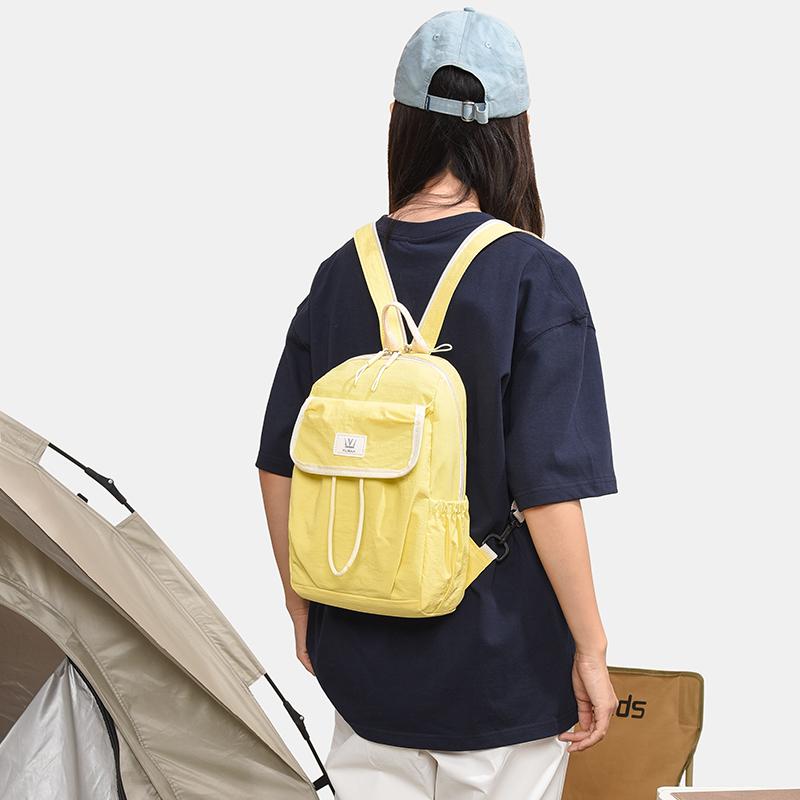 Waterproof Backpack with Front Pocket Nylon Solid Color Casual Backpack