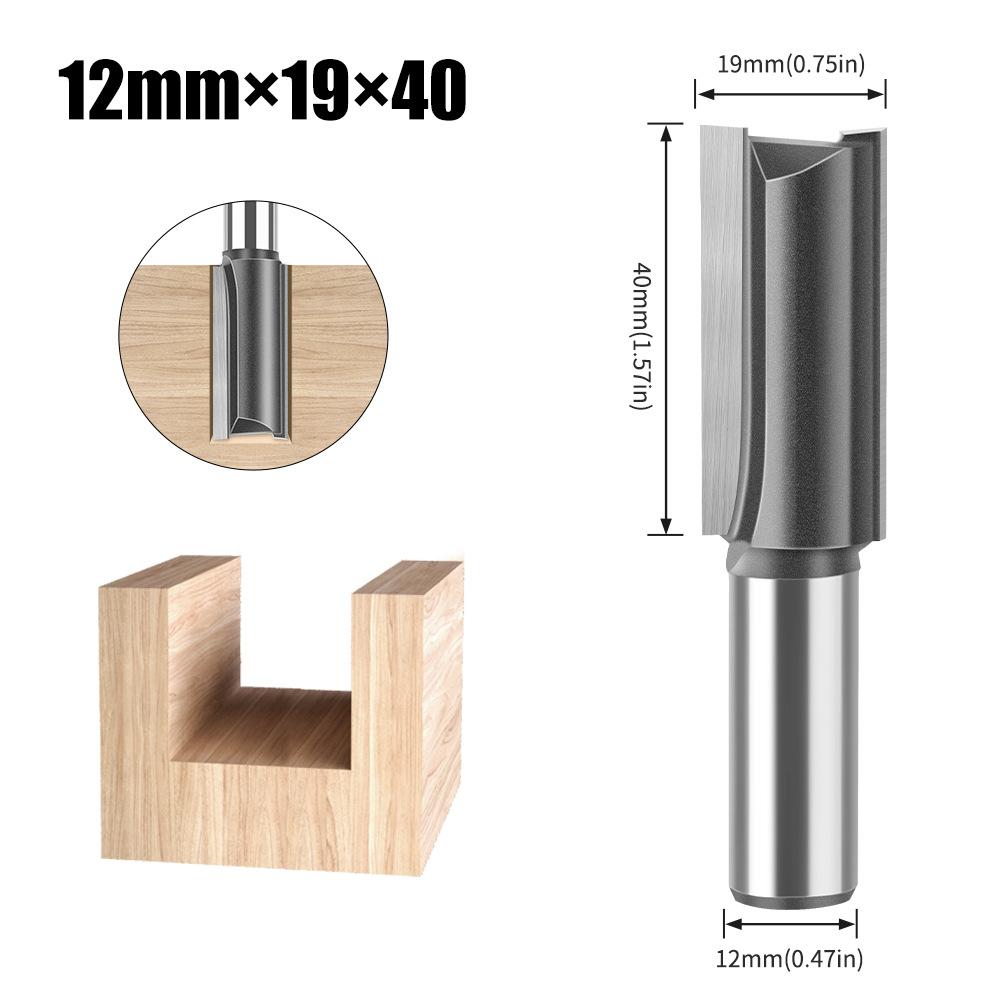 Woodworking Milling Cutter 12 Handle Extended Straight Blade Length 40Mm Slotted Straight Knife Slotted Cutter Slotted Milling Cutter Tools