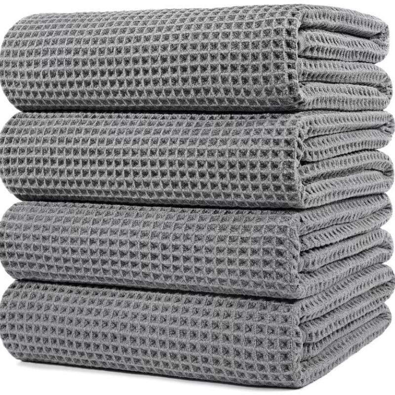 Hundan Waffle Weave Microfiber Bath Towel