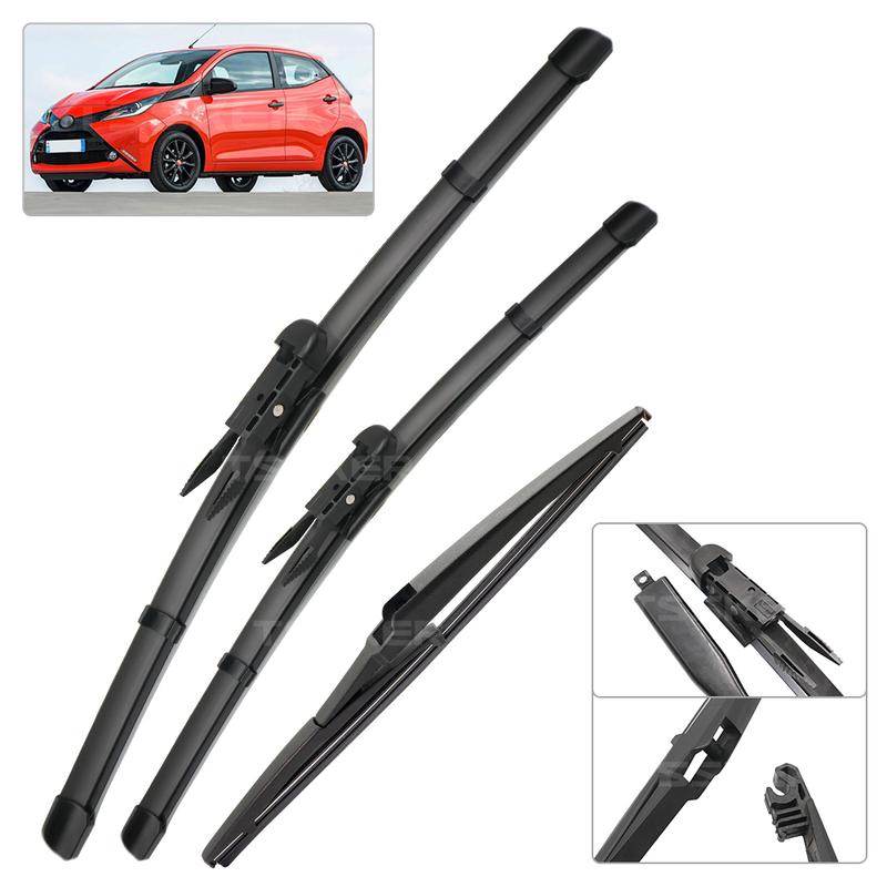 Front & Rear Wiper For Toyota Aygo 2 2014- 2015 2016 2017 2018 Wiper Blades Windshield Windscreen Window Brushes 26"+26"+12"