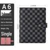 Authentic Cross Pattern A5 Notebook, Loose-Leaf A7 Checkered Planner, A6 Leather Notebook with Horizontal Ruled Pages