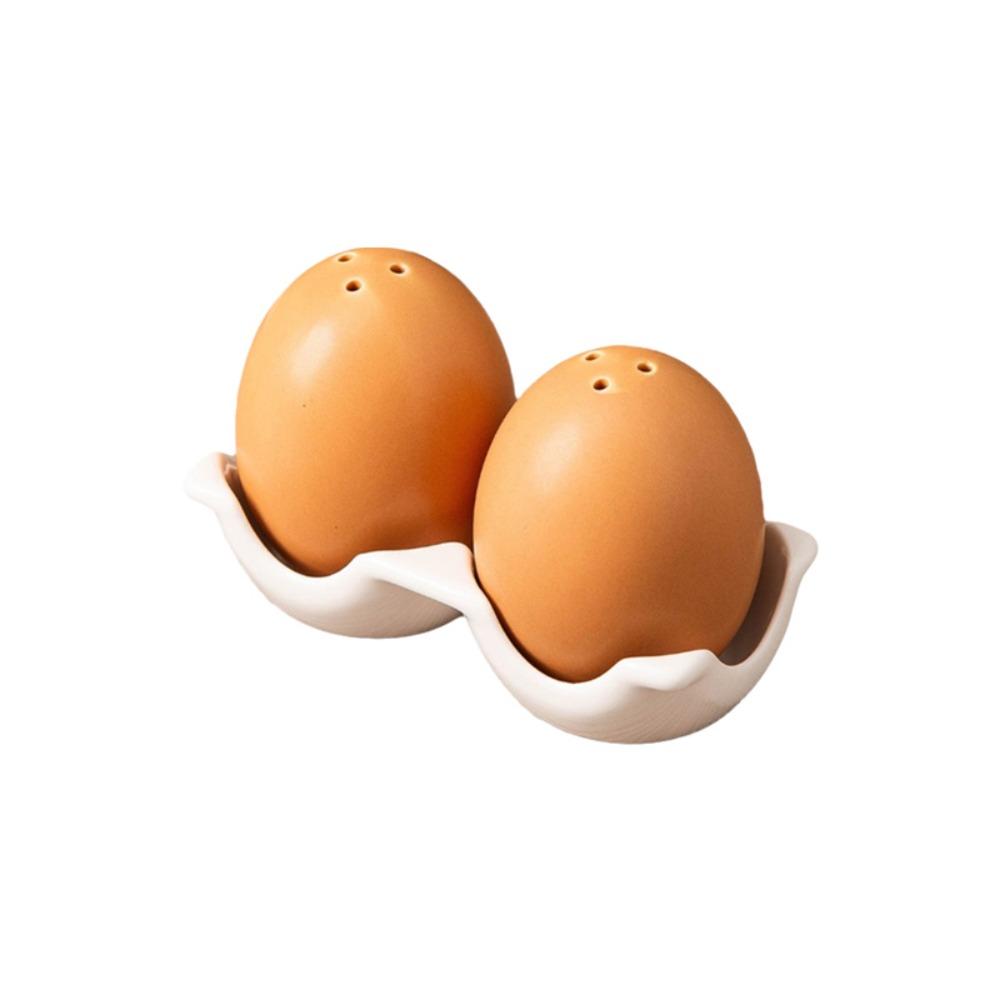 Mini Salt and Pepper Bottle Ceramic Seasoning Jar Creative Simulated Egg Spice Jar Set  Cooking