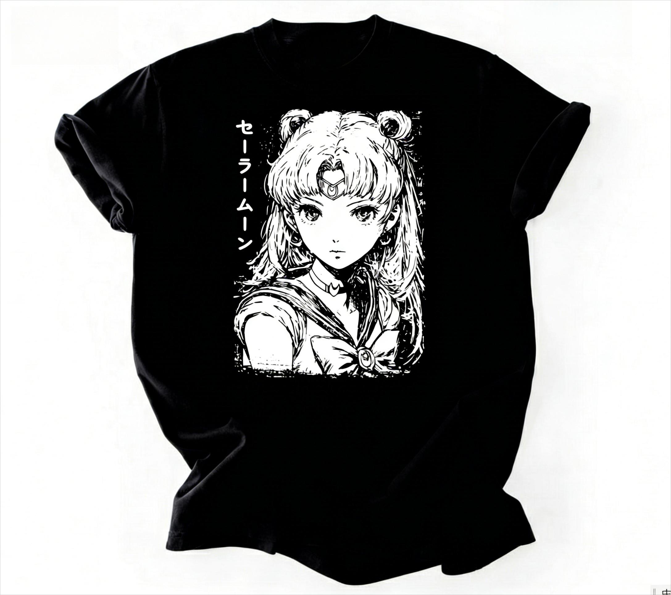 

Unisex Sailor Moon Usagi Tsukino Anime Tshirt Unisexga 2026 New Cotton Summer Unisex and Women TShirt 2XL