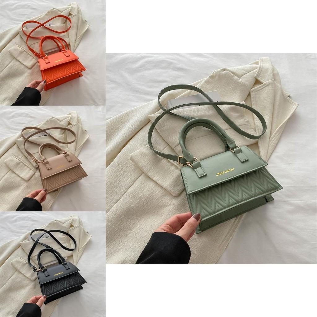 Stylish 2024 Spring Korean Vintage Casual Handbag In Black Khaki Orange Green And Pink Colors