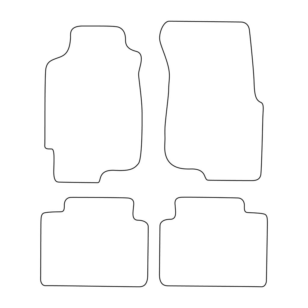 [Blm]Ho021 Black - Set Of Velour Floor Mats To Fit Honda Civic V 4-Door 1991-1996 - Black Trim