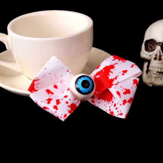 Halloween Blood Bow Clips for Women Girls Horror Eyeball Bowknot Hairpin for Halloween Theme Party Hair Accessories
