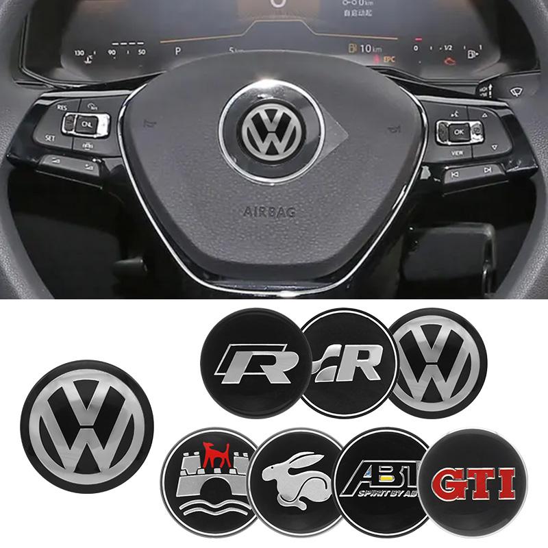 MPSGW1 Car Steering Wheel Emblem Sticker Interior Accessories For VW Polo Golf GTI Passat Scirocco Beetle Tiguan Magotan Golf 5 4 6 Mk4