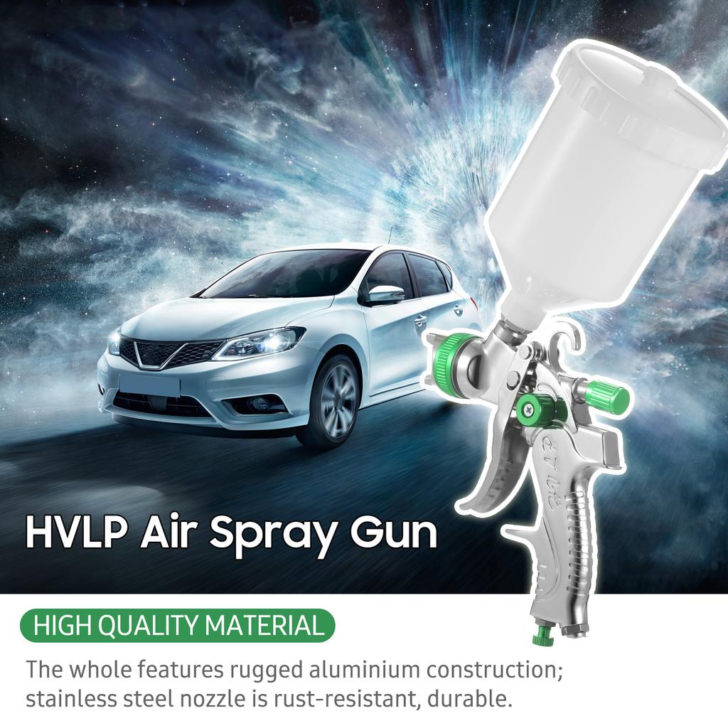 Gravity Feed Air Spray Machine Pressure Gauge HVLP Paint Sprayer with 600ML Cup 1.4mm 1.7mm 2.0mm