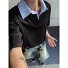 Men's Layered Polo Shirt - Casual Fake Two-Piece Short Sleeve Top