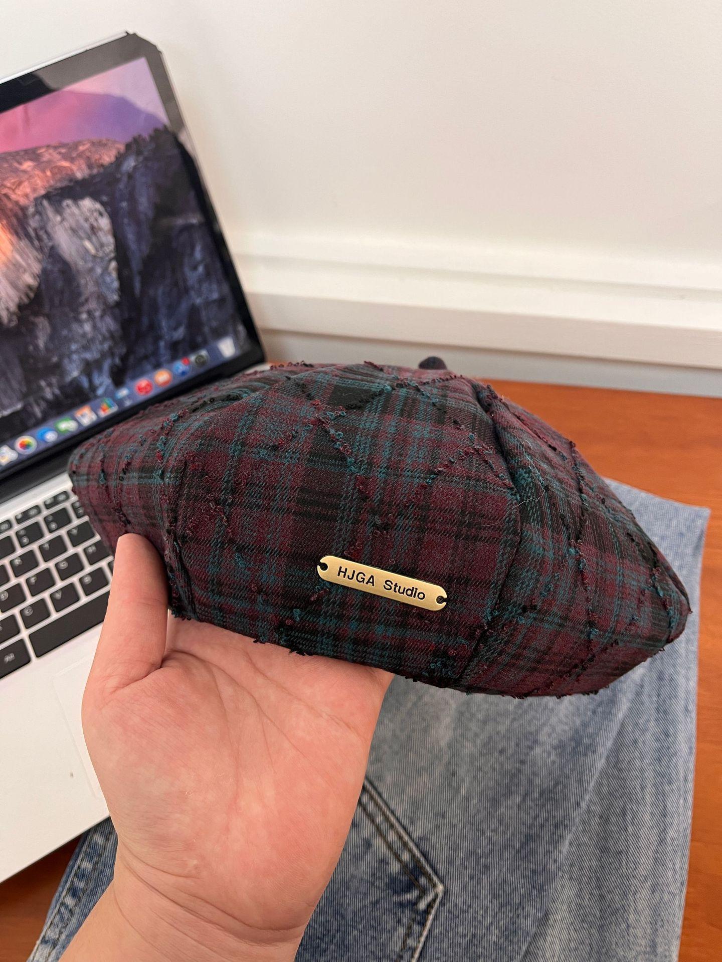 

Весна и лето новые шляпы в британском стиле мужские и женские береты модные ретро шляпы в клетку газетчика шляпы с изображением лица маленького художника модные шляпы M（56-58cm）