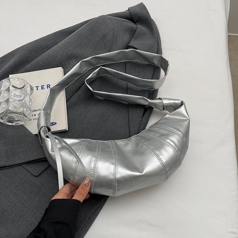 Niche Design Splicing Single Shoulder Croissant Bag Messenger Bag Versatile Ins Dumpling Bag 2025 New Croissant Bag