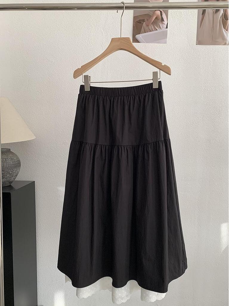 Oumalai Sweet Gentle High Waist A-line Umbrella Skirt for Women