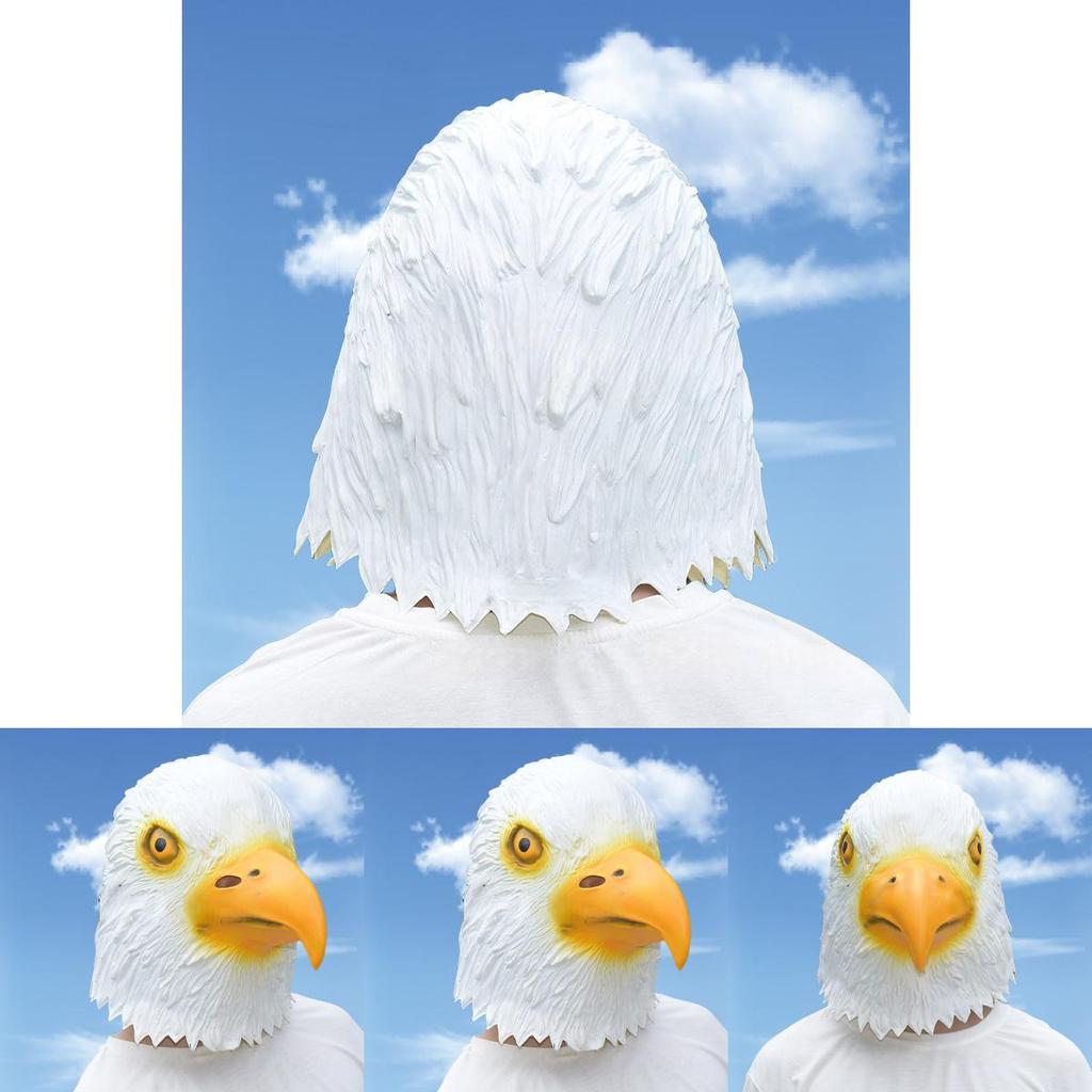 Animal Mask Latex White Eagle Headgear For Halloween Festive Events And Pranks