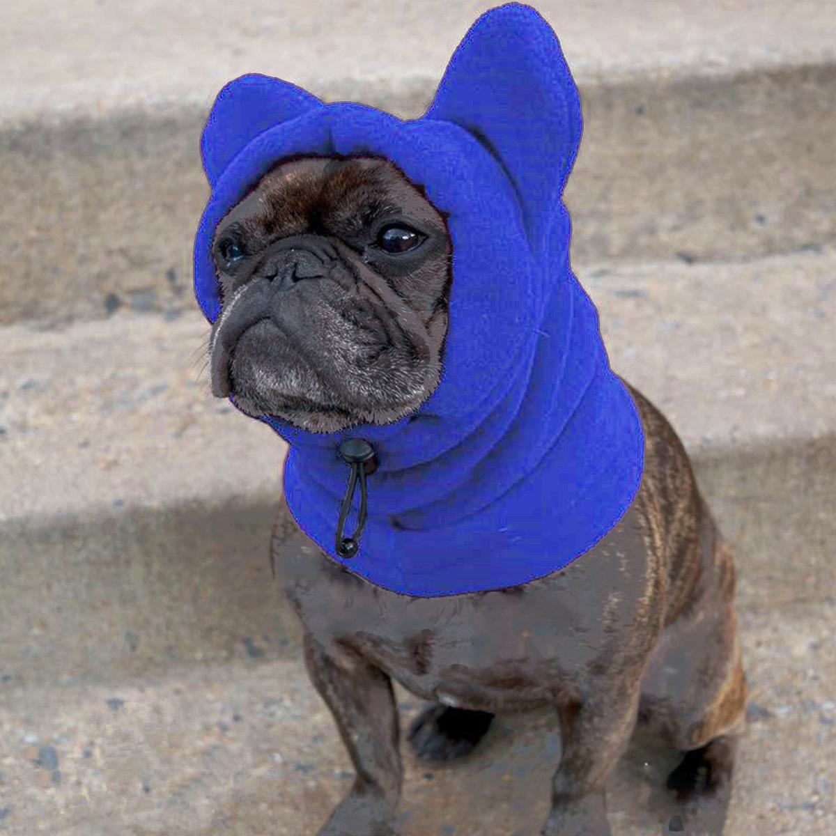 

Pet Dog Winter Hats French Bulldog Dog Polar Fleece Warm And Windproof Outdoor M синій