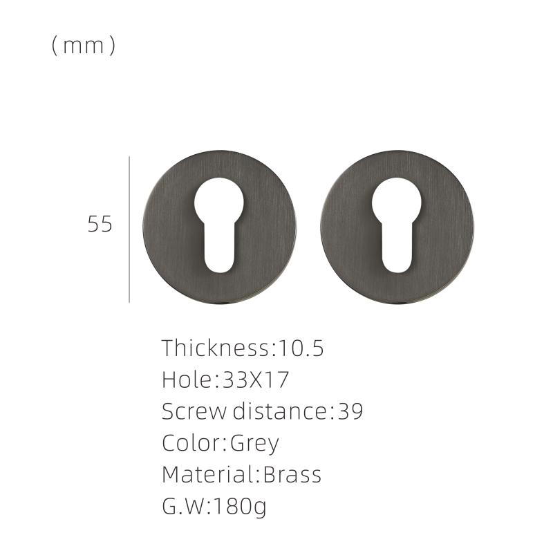 DOOROOM Brass Door Lock Key Escutcheon Plates Knurled Striped Thumbturn for Inside Door Room Bathroom Thumb Turn