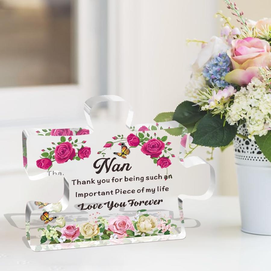 Nan Gåvor från Barnbarn Barnbarn Akrylblock Pussel Nan Gåvor Födelsedag Jul Thanksgiving för Nan