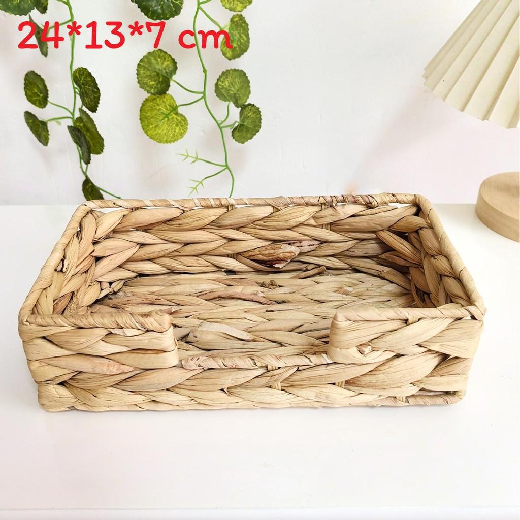 Rattan Tissue Box Holder With Lid For Living Room And Bathroom Decor