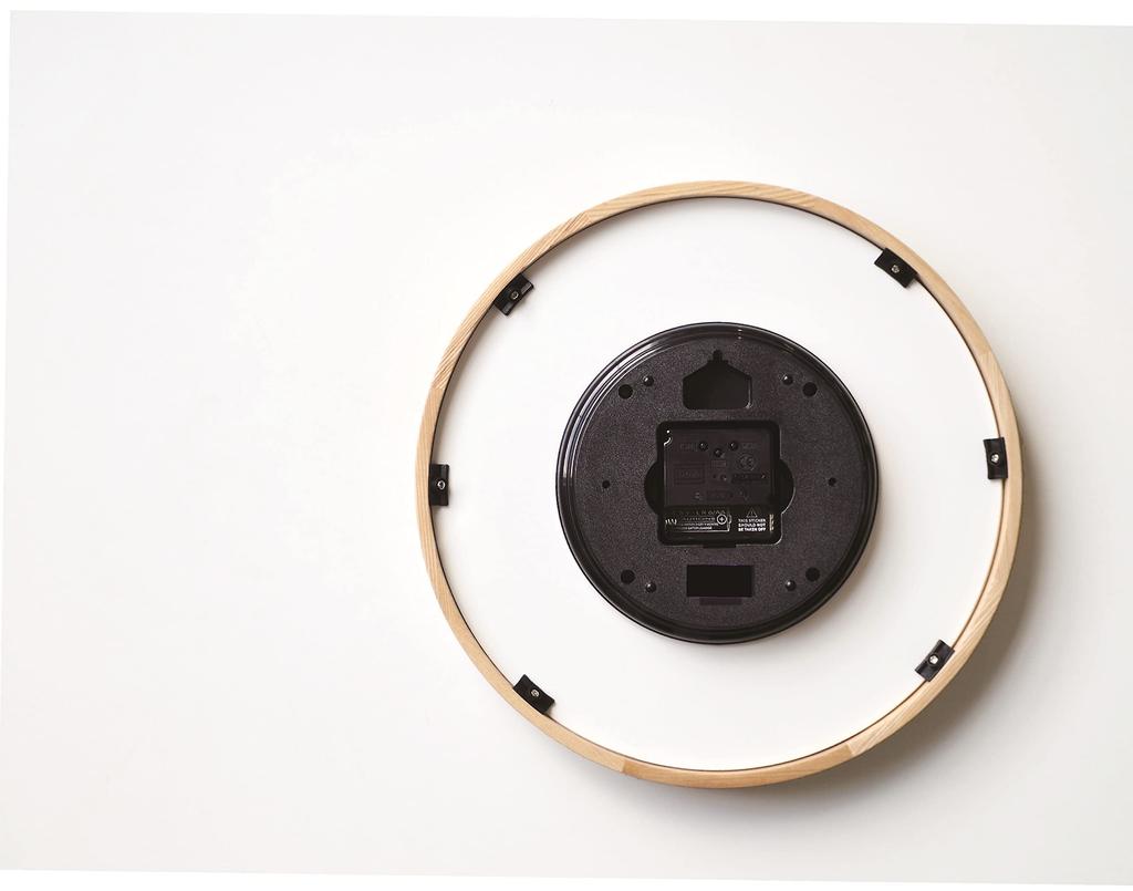 Interform Oranto Natural Radio-Controlled Wall Clock CL-3350NA, 30cm Diameter, Radio-Controlled Step Movement