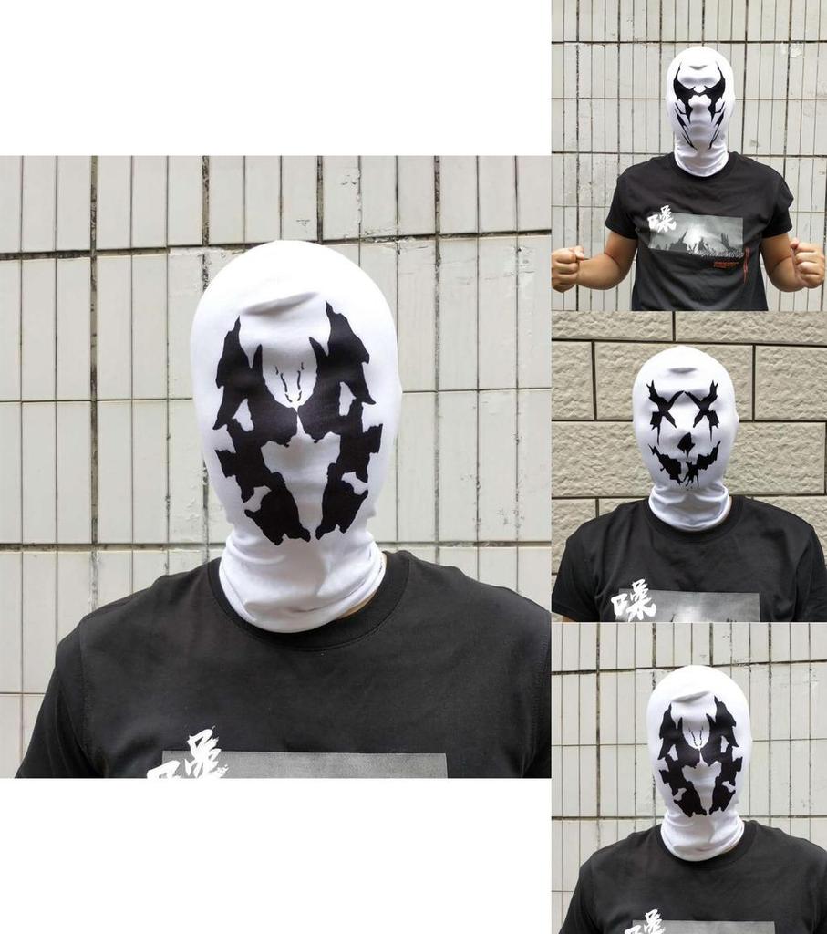 2020 Watchmen Rorschach Maskesi Cosplay Kapüşonlu Yüz Örtüsü Her Mevsim ve Cinsiyet İçin