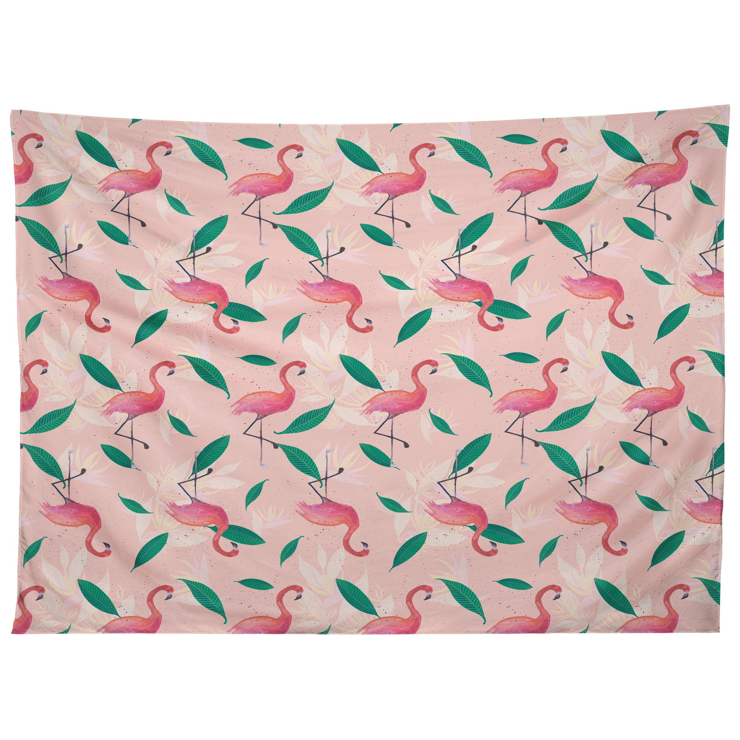 PINK FLAMINGO TROPICAL PATTERN tapestry 75x100