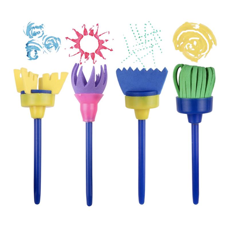 18-Piece Children's Painting Sponge Set: Early Education Doodle & Brush Tools for Kindergarten