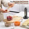 Electric Food Processor Rechargeable Meat Grinder with 2 Blades And 3 Bowls Portable Veggie Chopper Blender Kitchen Supplies