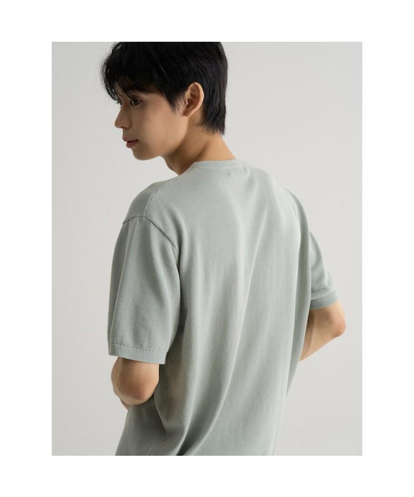 8seconds V-Neck Layered Knit Pullover Light Green