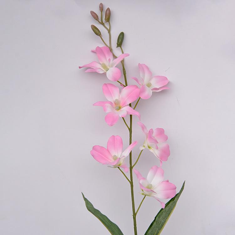 Purple Cymbidium Orchid Silk Flower Decoration Blossom