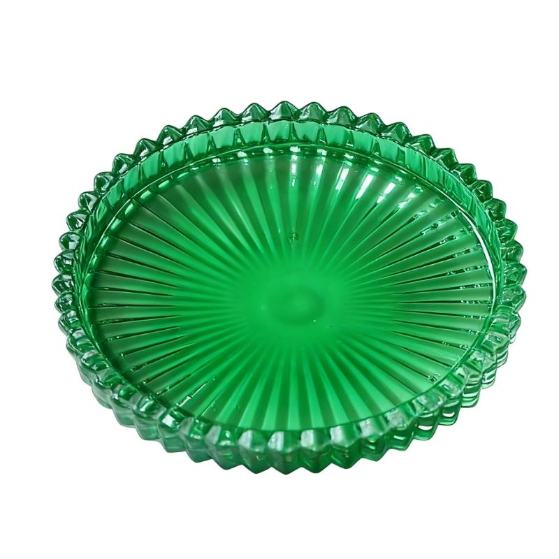 3.94" Pillar Candle Holders,Glass Coasters Decorative Candle Plate and Tray Clear Glass Candle Plates for Centerpieces