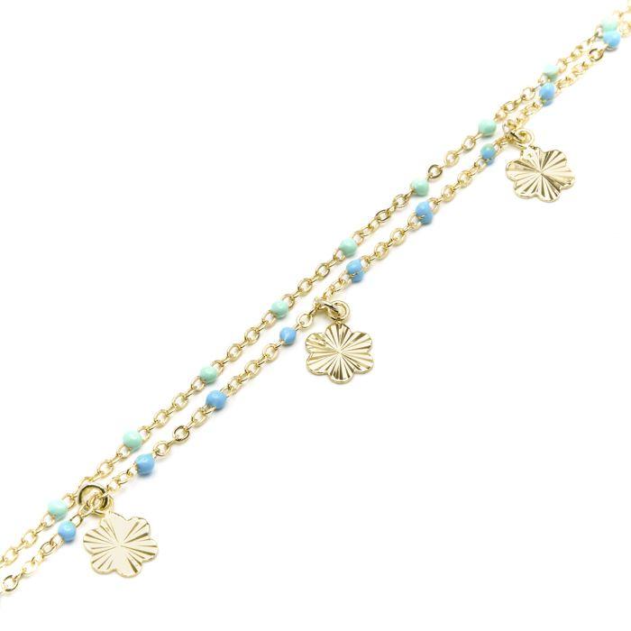 Bracelet - Luxenter - Lilith - Argent 925 - Or jaune 18k - Laque bleue