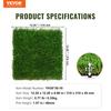 VEVOR Artifical Grass Tiles Interlocking Turf Deck Set, 18 Pack 305x305mm, Synthetic Fake Grass Self-draining Mat Flooring Decor Pad