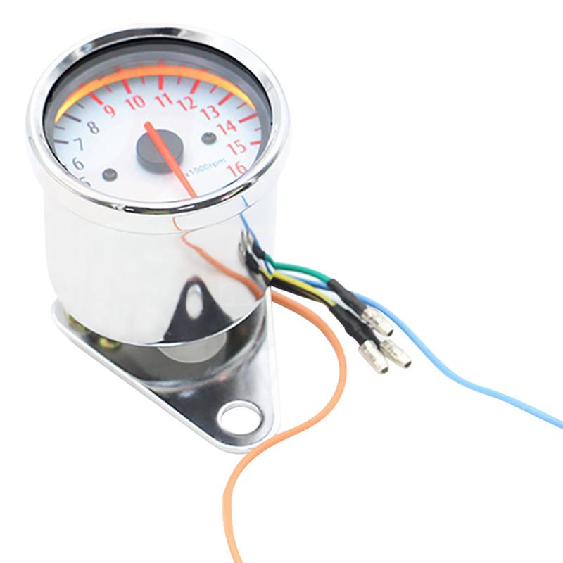 Motorcycle Tachometer Motorcycle Mechanical Tachometer Gauge Universal 12V 16000 RPM Waterproof Motorbike Speedometer