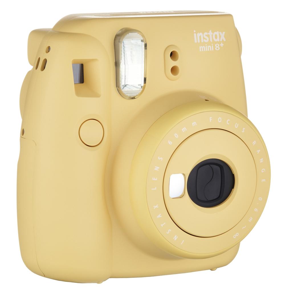 FUJIFILM Instax Mini 8 Plus Instant Camera with Lens and Genuine Hand Strap INS MINI 8P Close-Up (Honey HONEY)