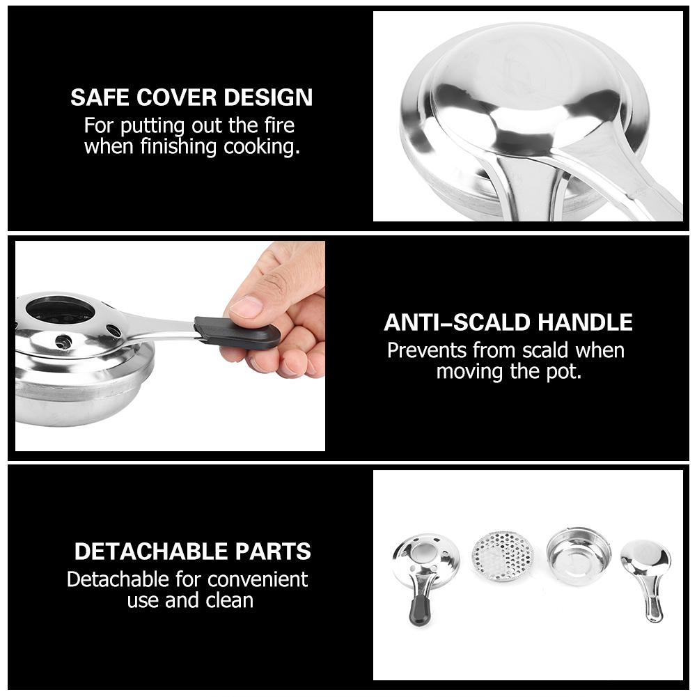 Alkohol Edelstahl Alkoholkocher Tragbarer Edelstahl Alkoholkocher Outdoor Camping Panik Kochtopf