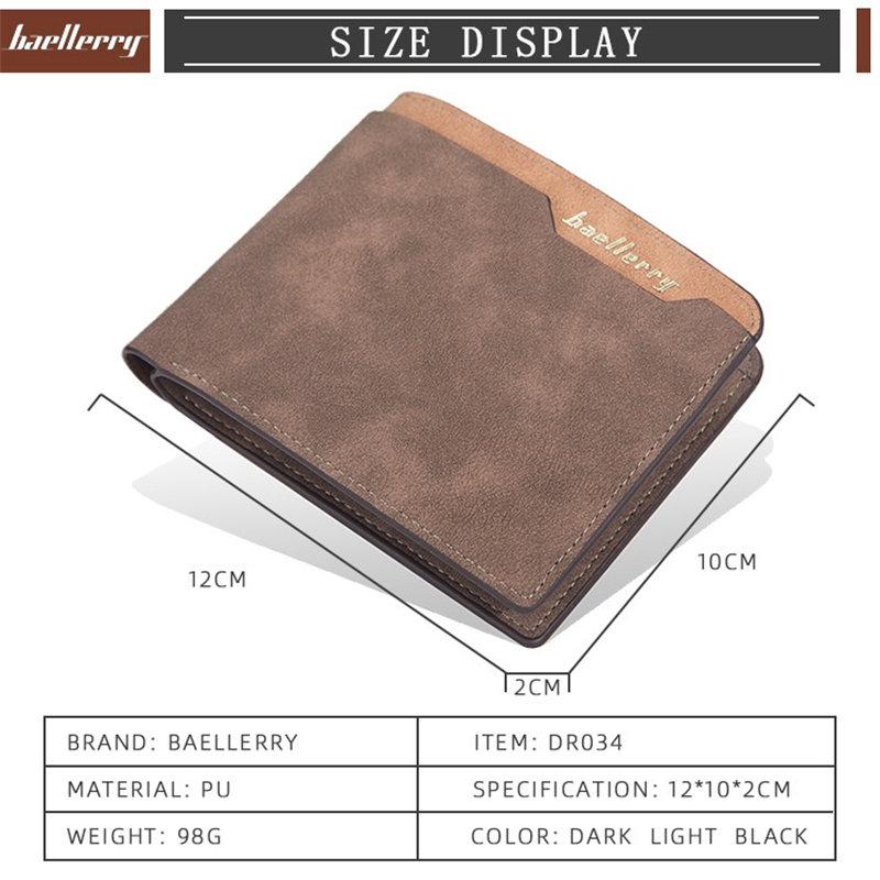 Baellerry Men Fashion Short Wallets Classic Vintage Design Card Holder for Man Male Purse Wallet Casual Business Money Clips