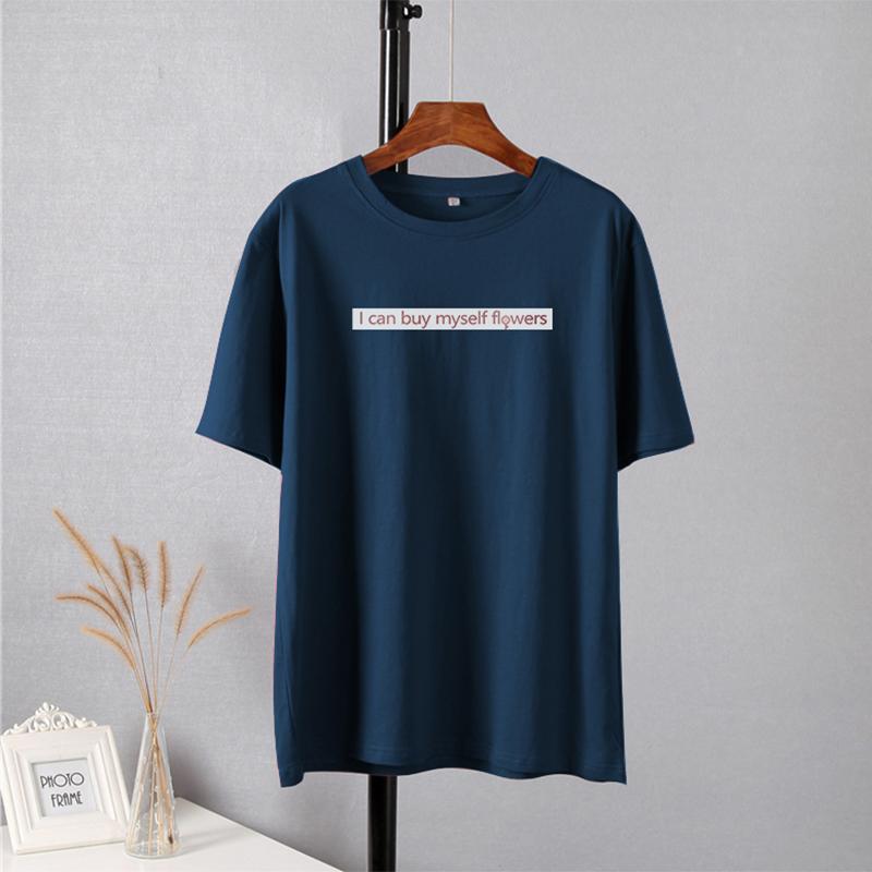 

Shellsuning повседневные мягкие хлопковые футболки High Street, модные футболки с буквенным рисунком, женские футболки, лето 2023, корейские женские топы с короткими рукавами 3XL темно-синий