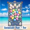 Easter Bunny Theme Beach Towel Personalized Custom Name & Text Soft Quick Dry Beach Towel for Swimming Travel