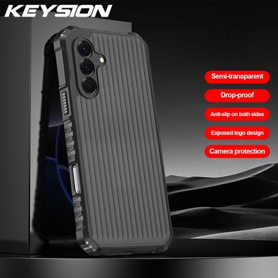KEYSION Heavy Duty Shockproof Phone Case for Samsung A56 5G A36 A26 A16 4G Silicone+PC Translucent Matte Cover for Galaxy A17 5G